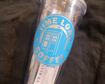 Ready to Ship 32 oz Tumbler: Time Lord Coffee