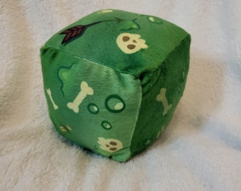 Gilly the Gelatinous Cube, a squishy stuffed animal