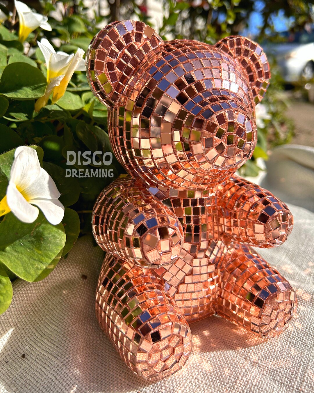 Disco Bears, Disco Teddy Bear, Disco Gifts, Disco Aesthetic, Wedding Decor, Mirrored Glass