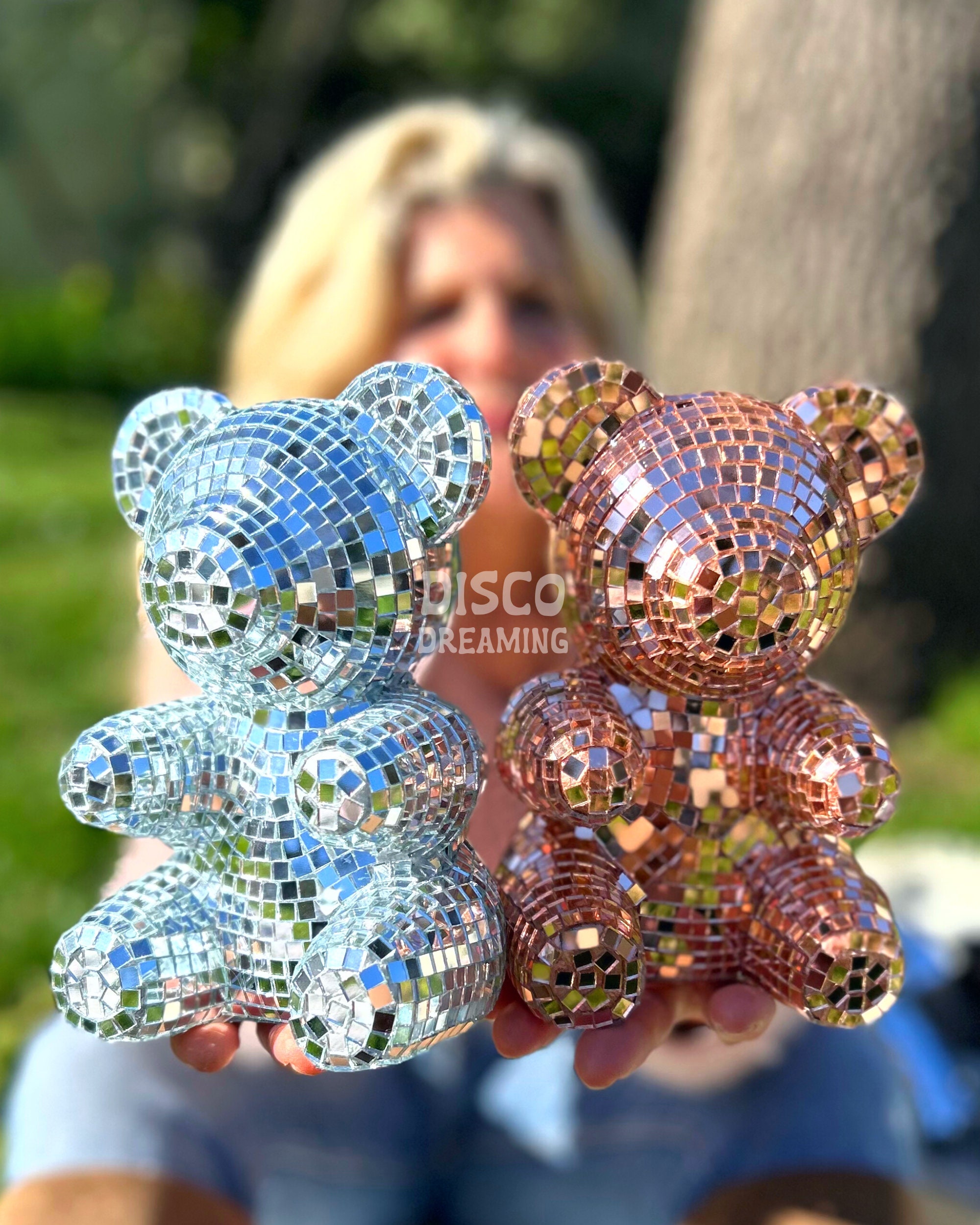 Disco Bears, Disco Teddy Bear, Disco Gifts, Disco Aesthetic, Wedding Decor, Mirrored Glass