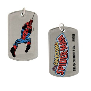 Spider Man Dog Tag Anhänger & Schlüssel Ring Box Set 