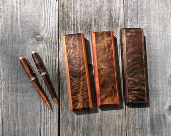 Sale!  Father's Day gift, Gift for Groom, Sparkler Highly Figured Walnut Pen Box Collection, Handmade Pen Box,  Wooden Pen box, Pen Box