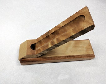 Flame Birch  Pen Box, Wooden Pen Box, Pen Case, Pen Stand, Gift for him, Groomsmen gift, Graduation Gift