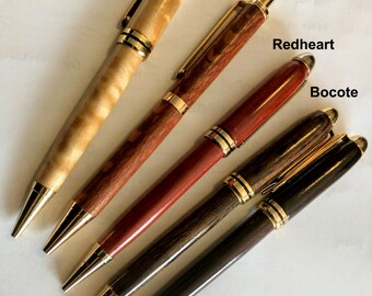 Handmade Custom Wooden Pens: Designer Twist Pens