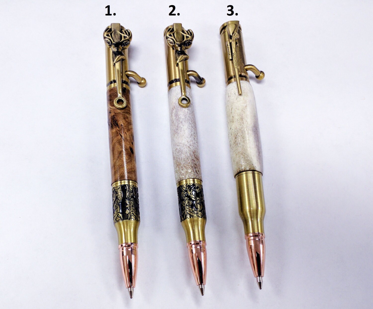Deer Horn Pens Bolt Action Pen Hunting Pen Deer Hunting Etsy