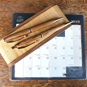 Maple  Pen and Pencil Set, Zebrawood, Maple Wood