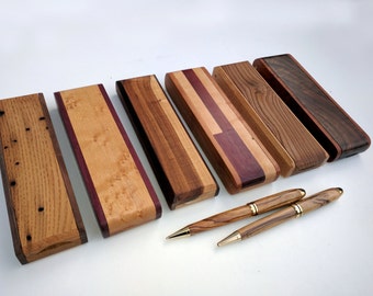 Wooden Pen or Pencil Box Custom-made,  Pen Holder for Desk, Personalized Pen Holder, Graduation Gift, Box Only