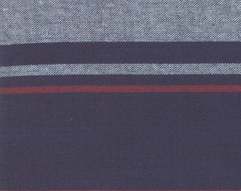 18" Rock Pool Toweling Rocks  992 264 Moda Toweling  Stripe Toweling  deep blue with Red & Grey  100% cotton