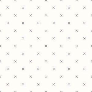 May include: Cream-coloured fabric featuring a repeating pattern of small, grey crosses. The crosses are evenly spaced across the surface. The fabric has a ruler along the bottom edge with the text "Riley Blake Designs".