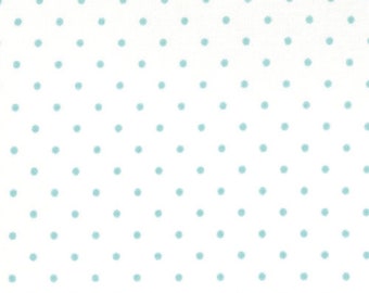 Cotton Fabric Pastel Teal Mini Polka Dot By the Yard #CT022