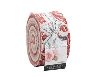 Cranberries Cream Jelly Roll 44260JR Moda Precut Streifen 100% hochwertige Baumwollstoffe Designer 3 Sisters