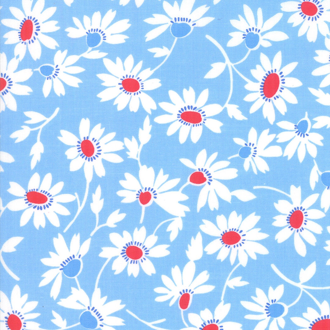 Back Porch Sky Blue Blooming Moda # 22392 22 Moda Floral Designed by Me ...