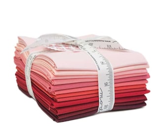 9900AB 122 Bella Solids AB 12 Red Fat Quarter Bundle  100% Cotton Assorted Red solids pre-cut into 12 Fat Quarters 18&quot; x 21&quot;
