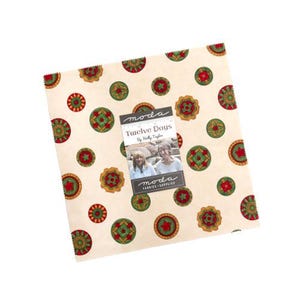 Twelve Days Layer Cake 6950LC Moda Precuts Designed by Holly Taylor 10&quot; x 10&quot;