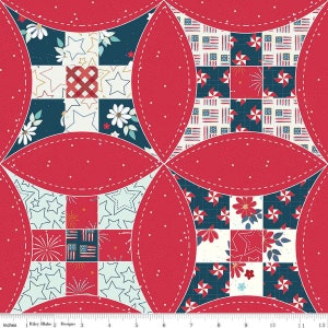 Sweet Freedom WIDE BACK 108&quot; by Beverly McCullough for Riley Blake Designs Item Number: WB14418-RED Sold by the Yard