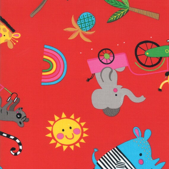 Tier Druck Stoff Meterware: Fahrrad Bunch Moda