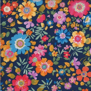 Lulu Flower Garden Navy 33581-11 Designed by Chez Moi Sold by the yard