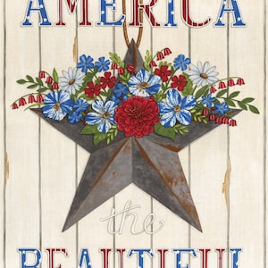 Amerika Tygpanelen: Patriotiskt bomullsquilt, 61 x 112 cm