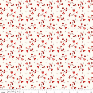 From The Heart Valentine&#39;s Heart-Shaped Flowers Floral  Riley Blake # C10055 Cream Designed by: Sandy Gervais  100% Cotton Sold by the yard