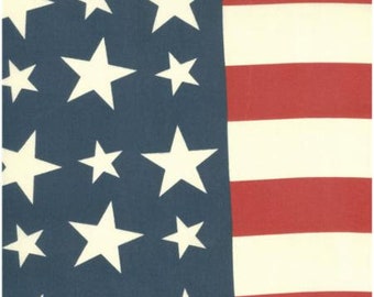 Moda Premium Toweling American Flag print 100% Cotton 19&quot; Wide