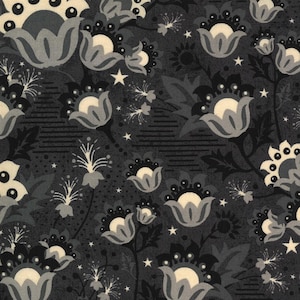 Boudoir Moon Mist 30650 11 Moda  Vanity floral Dark Grey Black 100% High quality cotton fabric Designer BasicGrey sold by the yard
