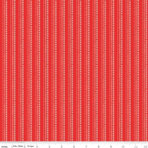 Può includere: Tessuto rosso con un motivo a righe bianche. Il tessuto ha una texture sottile ed è perfetto per il quilting, la cucitura o l'artigianato.