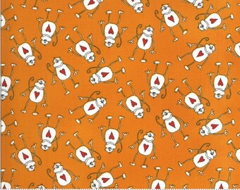 Animal Crackers Tangerine 5803 14 Moda 100% cotton fabric with Monkeys on orange designer Sweetwater sold by the yard