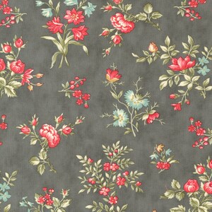 Collections Etchings  Charcoal 44331 15 Moda Grateful Garden Florals Sold by the yard