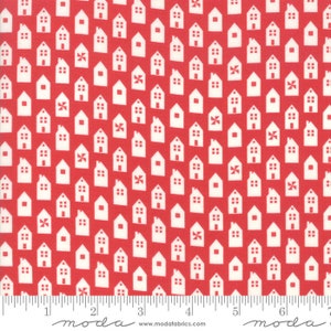 At Home Red Houses Sold By The Yard  Moda #55202 11