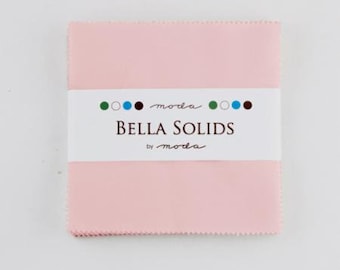Bella Solids Charm Pack Sis Pink 9900PP 145 Moda Precuts