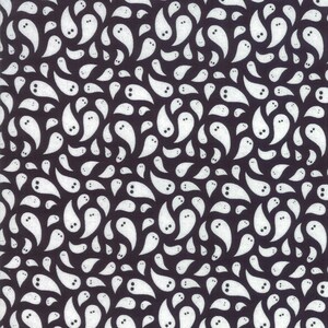 Halloween Ghost Fabric: Midnight Magic Moda Cotton, Sold By The Yard