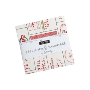 Red Barn Christmas Moda #55530PP  5&quot; x 5&quot; Charm Pack 42 Pieces Designed by Sweetwater