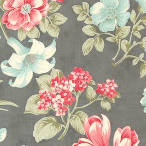 Collections Etchings Charcoal 44330 15 Moda Bold Blossoms Large Floral Sold by the Yard