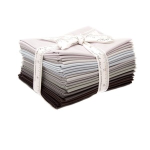 Bella Solids AB 12 Grey to Black Fat Quarter Bundle  Moda # 9900AB 130  100% Cotton pre-cut into 12 Fat Quarters 18&quot; x 21&quot;