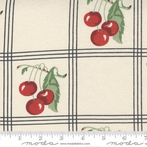 16&quot; Americana Cherries Cream  920 289 Moda Toweling Designed by Minick & Simpson  100% Cotton
