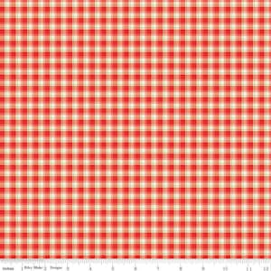 Peut inclure: Tissu à carreaux rouges et blancs avec un effet de dégradé subtil. Le tissu mesure 12 pouces de large et a une règle marquée en pouces le long du bas.