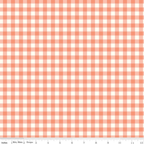 Riley Blake  C13014-coral Gingham Cottage by Heather Peterson Sold by the Yard 100% cotton gingham