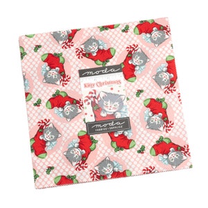 Kitty Christmas Layer Cake 31200LC Moda Precuts Designed by Urban Chiks