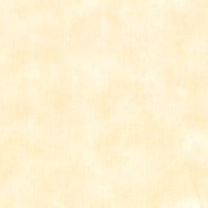 May include: A solid, pale yellow fabric with a subtle, textured appearance. The material has a slightly mottled effect, suggesting a natural fiber or a hand-dyed finish. The overall tone is soft and inviting, suitable for various craft projects.