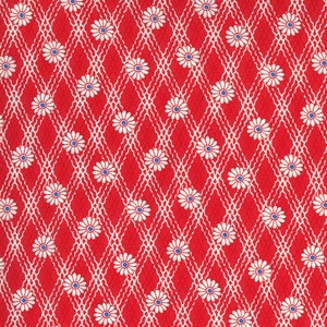 30s Playtime Scarlet 33593 18 Moda Daisy Chain on red 100% cotton fabric designer Chloe&#39;s Closet sold by the yard