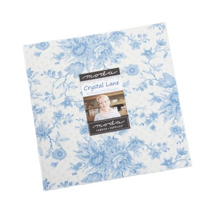 Crystal Lane Layer Cake 2980LC Moda Precuts 10&quot; x 10&quot; 100% cotton fabric squares wintery theme designer Bunny Hill Designs blue white nutmeg
