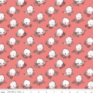 Sew Kewpie® Faces Coral Item Number: C10542-CORAL Fiber Content 100% Cotton