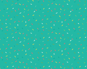 Tela con confeti verde azulado: algodón Riley Blake Gingham Cottage