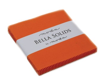 Bella Solids Charm Pack Orange  Moda # 9900PP 80 Moda Precuts