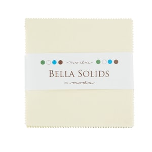 Bella Solids Charm Pack: Snow White Moda Precuts, 5" Squares
