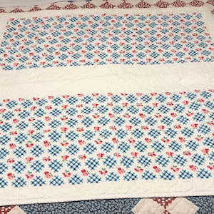 Flour sack table topper small throw 42” x 44” Vintage Baby Quilt
