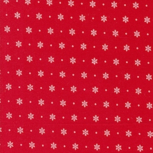 Kitty Weihnachten Baumwollstoff: Rote Schneeflocke Meterware