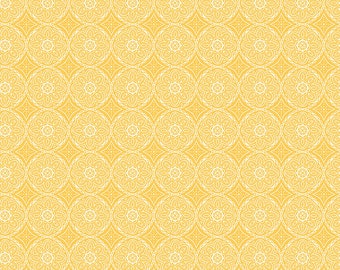 Riley Blake C13012-Yellow Floral Gingham Cottage by Heather Peterson Sold by the Yard 100%