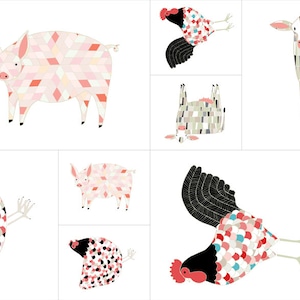 Farm Fresh Panel Sold by the Panel  Moda # 48260 11  Designed by Gingiber out of the Farm Charm Collection