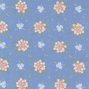 Peachy Keen Blue Blooming Florals  29172 15 Moda Designed by Corey Yoder Sold by the Yard